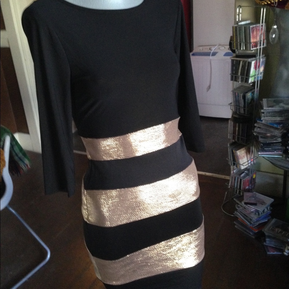 Gold and black party dress